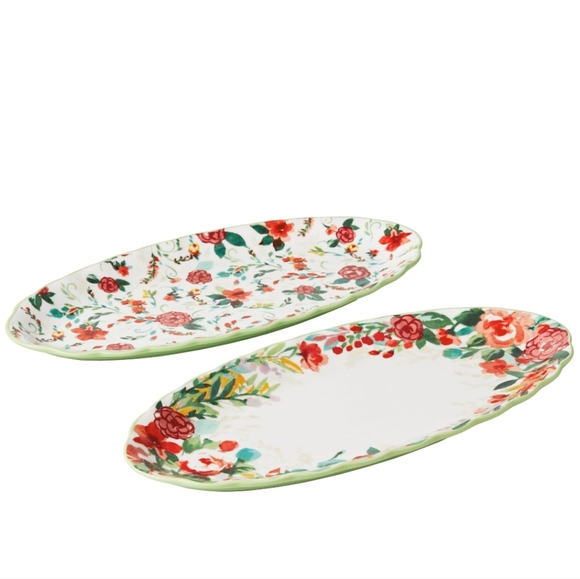 2024 ❤️ New Pioneer Woman Painted Meadow Ceramic Platter Set - Picture 6 of 8